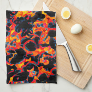 Black Red Yellow Tea Towel