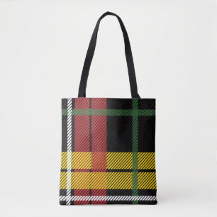 Black Red Yellow White Plaid Tartan  Tote Bag