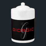 Black Red Your Name Initial Monogram Modern<br><div class="desc">Modern Professional Simple Design.</div>
