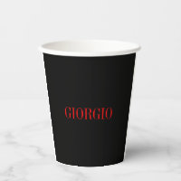 Black Red Your Name Minimalist Personal Modern