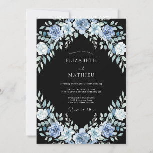 Black Refined Winter Wedding Invitation