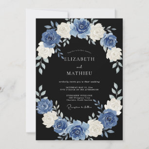 Black Regal Evening Wedding Invitation