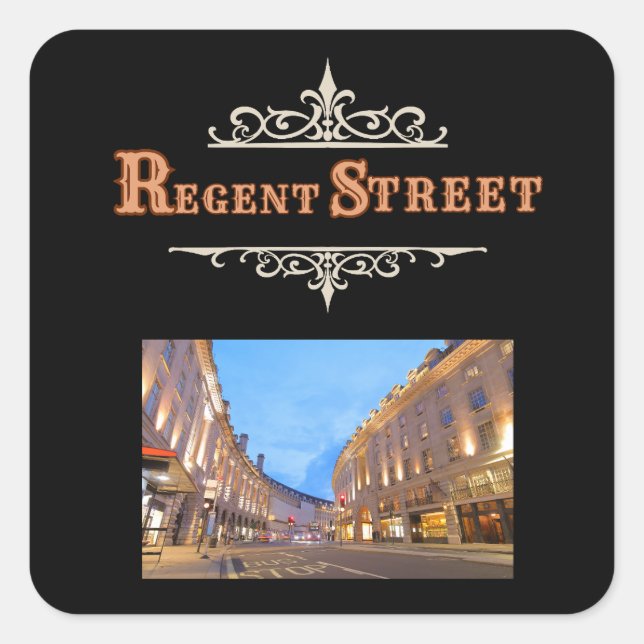 Black Regent Street Sticker (Front)