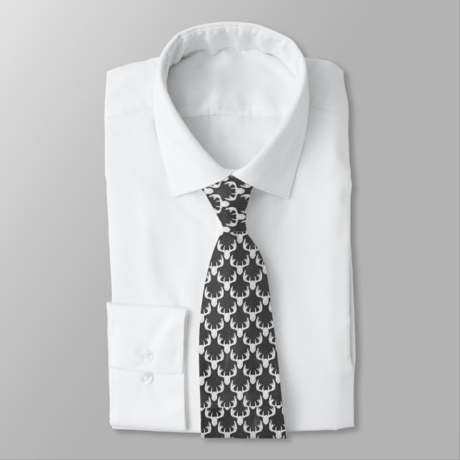 Black Reindeer Men Designer Tie (Tied)