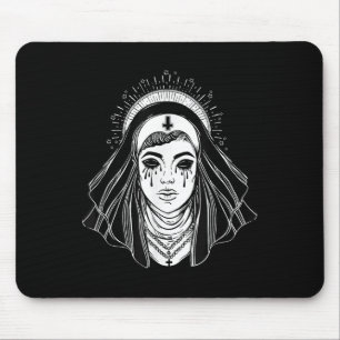 Black Religion Goth Sister - Evil Goth Cross Tatto Mouse Pad