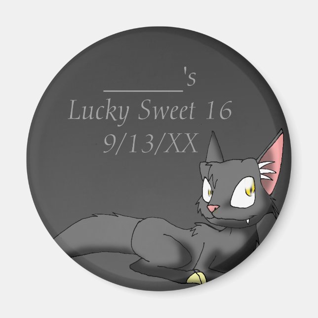 Black Reptile Cat 1 Magnet (Front)