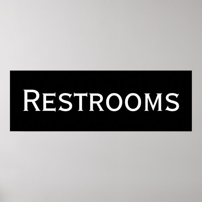Black Restrooms Wall Art Poster Print (Front)