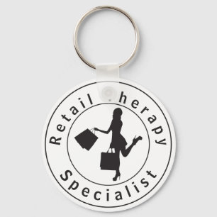 Black Retail Therapy Specialist Keychain