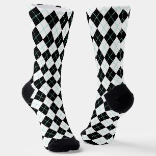 Black Retro Argyle Socks
