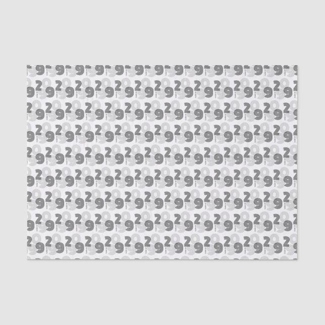 Black Retro Big Numbers Class of Tissue Paper (Front)
