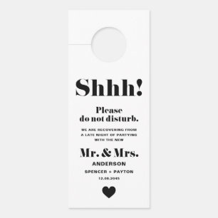 Black Retro Bold Typography Do Not Disturb Wedding Door Hanger
