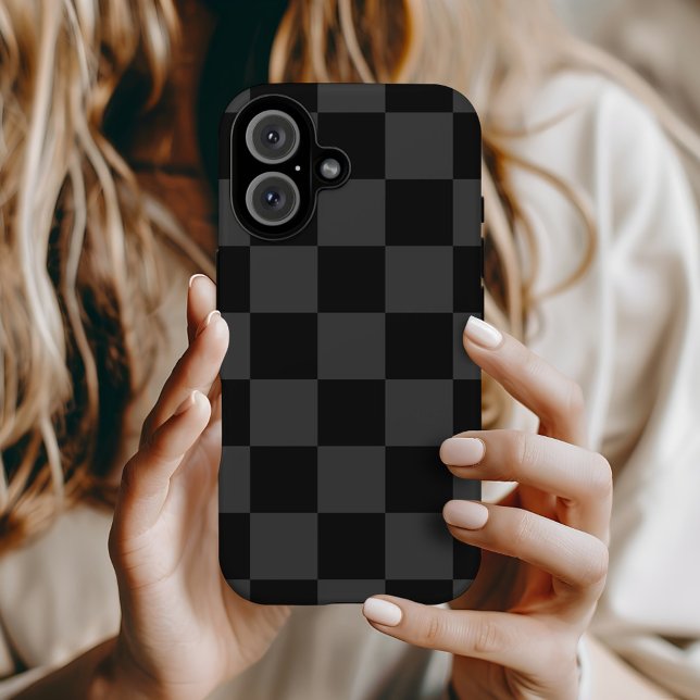 Black Retro Check Case-Mate iPhone Case (Creator Uploaded)