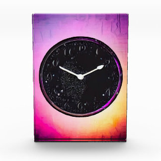 Black Retro Clock Face Photo Block