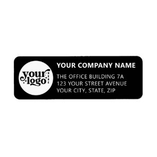 Black Return Address Label With Company Logo