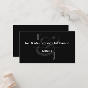 Black Reverse Ampersand Wedding Table Seating Place Card