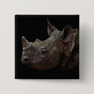 Black Rhino 15 Cm Square Badge