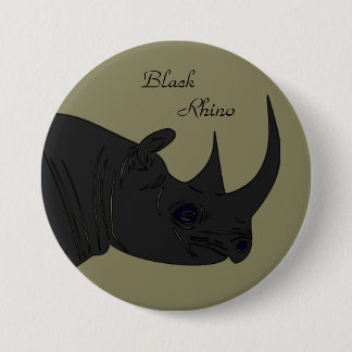 Black Rhino 7.5 Cm Round Badge