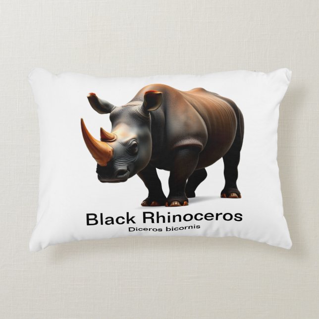 black rhino decorative cushion (Front)