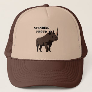 Black Rhino in a Grey Scale Trucker Hat