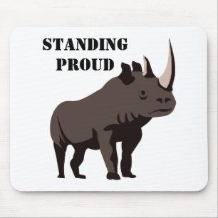 Black Rhino Standing Proud Mouse Pad