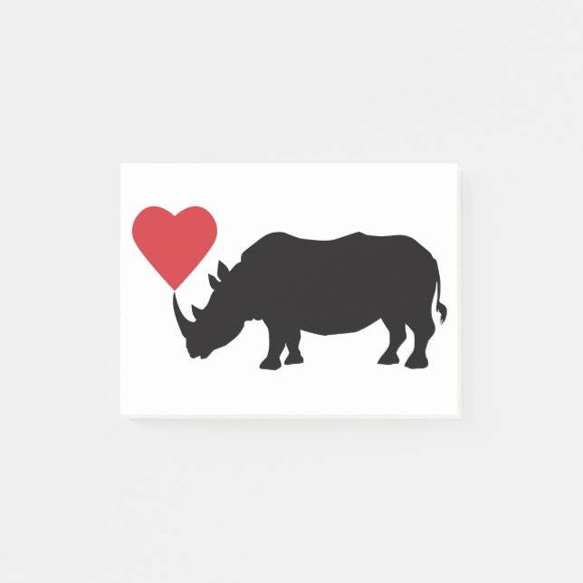 Black-Rhino-with-Heart Post-it Notes (Front)