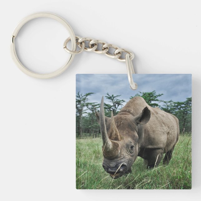 Black Rhinoceros | Kenya Key Ring (Front)