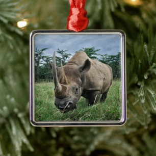 Black Rhinoceros Kenya Metal Ornament