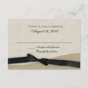 Black Ribbon and Burlap Response Card