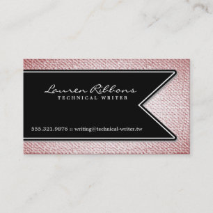 Black Ribbon and Textured Look Business Card