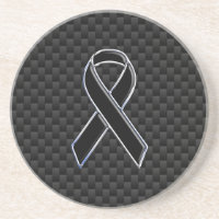 Black Ribbon Awareness Carbon Fiber Decor