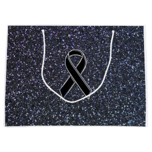 Black Ribbon Awareness Midnight Blue Large Gift Bag
