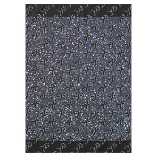 Black Ribbon Awareness Midnight Blue Tablecloth (Front)