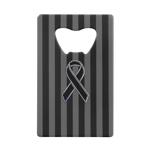 Black Ribbon Awareness on Vertical Stripes (Front)