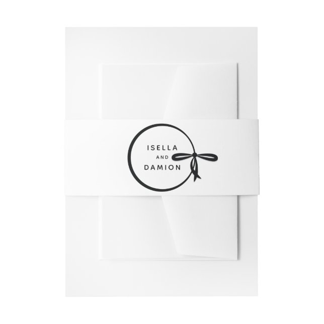 BLACK RIBBON & BOW INVITATION BELLY BAND (Front Example)