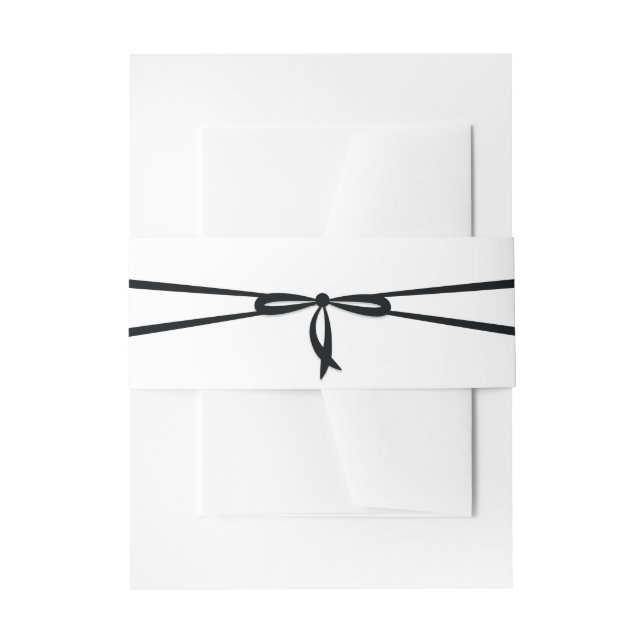 BLACK RIBBON & BOW INVITATION BELLY BAND (Front Example)