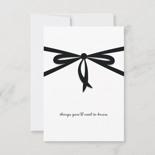 BLACK RIBBON & BOW RSVP CARD (Front)