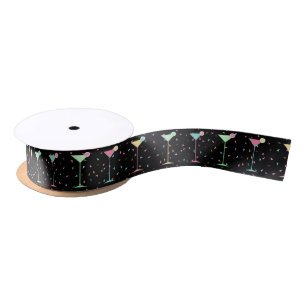 Black Ribbon, Cocktail Party Birthday Ribbon Satin Ribbon