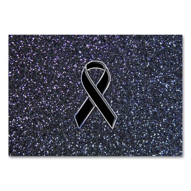 Black Ribbon Decor Table Number (Front)