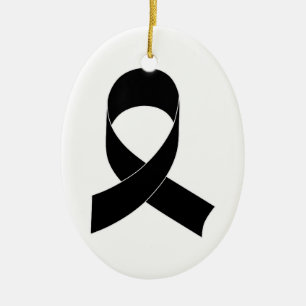 Black Ribbon Drawing Ceramic Tree Decoration