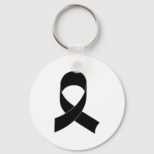 Black Ribbon Drawing Key Ring (Front)