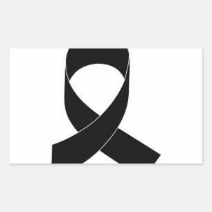 Black Ribbon Drawing Rectangular Sticker
