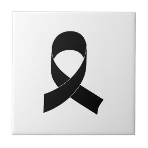 Black Ribbon Drawing Tile