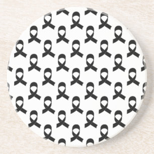 Black Ribbon Pattern Coaster