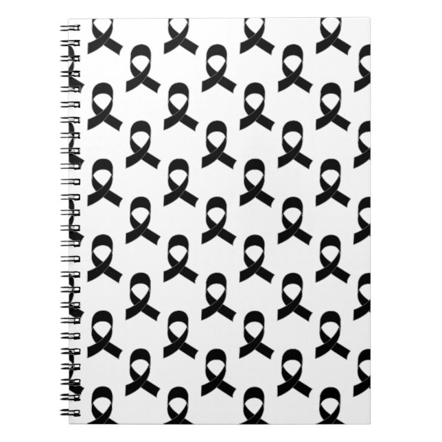Black Ribbon Pattern Notebook (Front)