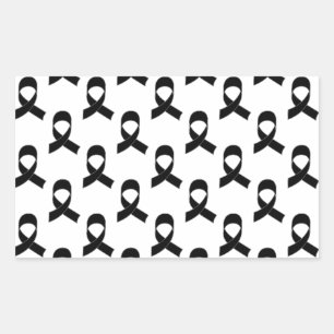 Black Ribbon Pattern Rectangular Sticker
