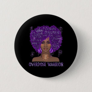 Black Ribbon Purple Overdose Warrior Awareness Gi 6 Cm Round Badge
