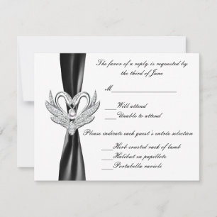 Black Ribbon Silver Swans Response Card