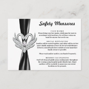 Black Ribbon Silver Swans Safety Measures Enclosure Card