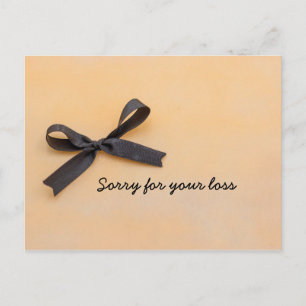 Black ribbon sorry for your loss Card