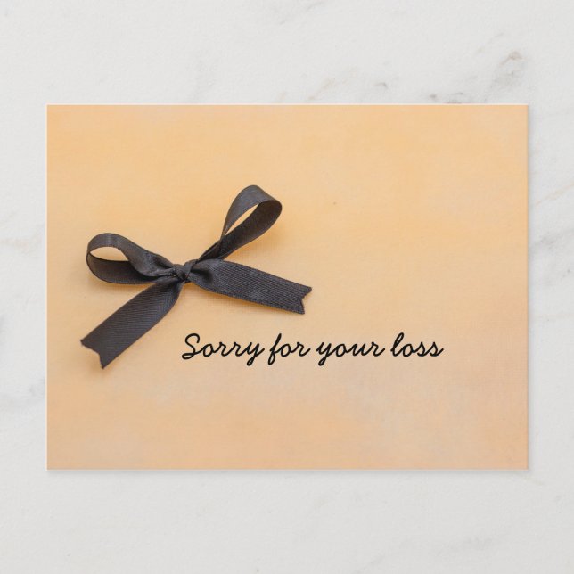 Black ribbon sorry for your loss Card (Front)